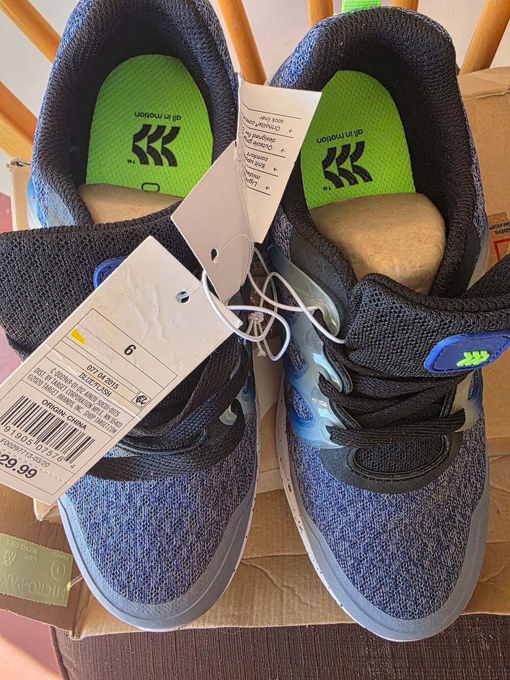 All in Motion Sneakers Size 6 Blue Flash Athletic